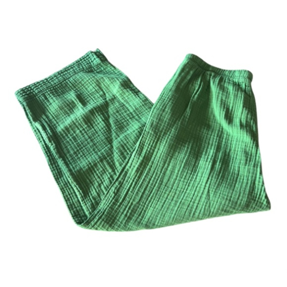 Velvet Green Textured Pants